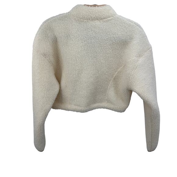 Champion Jacket Exclusive Sherpa Half-Zip Cropped Fleece Size XS Women's White - Picture 10 of 11